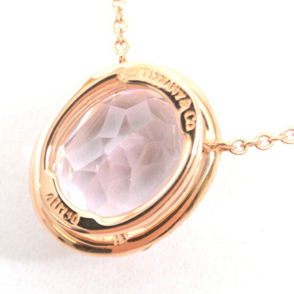 Tiffany Necklace Kunzite Diamond Pendant Pink Gold